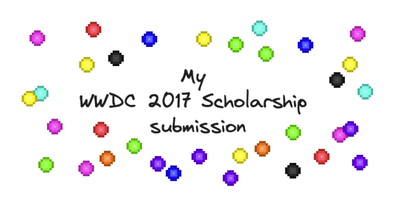 Title in the center surrounded by colorful pixel balls